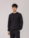 Men's Black Basic Waffle Knit Shirt