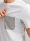 Men's White Contrast Pocket T-Shirt