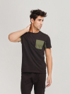Men's Black Contrast Pocket T-Shirt