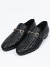 Men Black Chain Detailed Hand-Crafted Shoes