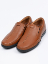 Men Brown Cushioned Leather Loafers