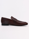 Men Dark Brown Pointed-Toe Leather Formal Shoes