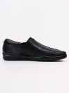 Men Hand Stitched Black Cozy Loafers