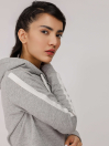 Women's Grey Heather Cropped Pullover Hoodie