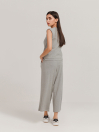 Women's Grey Heather Sleeveless Cropped Loungewear Set