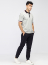 Men's Grey Heather Contrast Collar Polo Shirt