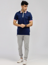 Men's Navy Contrast Collar Polo Shirt