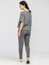 Women's Charcoal Striped athleisure Set