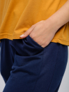 Women's Mustard Cropped Drop Shoulder Tee Shirt