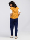 Women's Mustard Cropped Drop Shoulder Tee Shirt