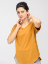 Women's Mustard Balanced Cap Sleeve Tee