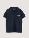 Boys' Navy Blue Patch Pocket Polo Shirt