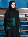 Eternity Black & Green Pull Over Style Formal Abaya