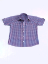 Robin Blue/Maroon Checked Cotton Shirt For Boys