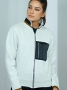 Fleece Tan Grey Zipper Jacket
