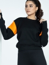 Fleece Seamless Black Sweatshirt
