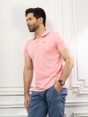 Combed Cotton Coral Embroidered Polo Shirt
