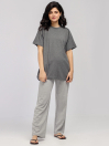 Women's Charcoal Heather Snap Button Tee
