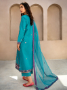 Women Barkha Sea Green Embroidered 3 Piece Lawn Suit