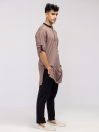 Men's Sand Beige Contrast Tunic Shirt