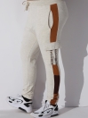 Terry Brown Panel Striped Jog Pants (Plus Size)