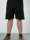 Cotton Jet Black Chino Shorts (Plus Size)