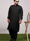 Wash & Wear Ethnic Black Kurta Shalwar (Plus Size)