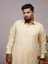 Cotton Pastel Beige Kameez Shalwar (Plus Size)