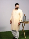 Cotton Pastel Beige Kameez Shalwar (Plus Size)
