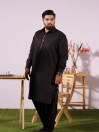Black Cotton Kurta Shalwar (Plus Size)