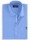 Cotton Lake Blue Button Down Shirt (Plus Size)