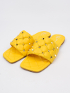 Women Flat Yellow Casual Slides