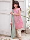 Girls 3Pcs Dress Made From Organza Fabric_Maahru