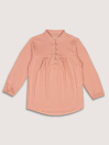 Zoom Girls' Pink Loop Neck Tunic Shirt