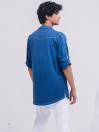 Men's Dark Blue Stone Wash Tunic Shirt
