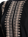 Women Black Cotton Silk Embroidered Shirt