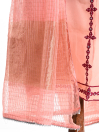 Women Peach Semi Formal Pret Organza 3 Piece Dress