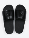 Men Hand-Crafted Leather Black Tassel Slides