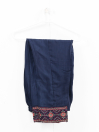 Women Navy Blue Formal Pret Cotton Raw Silk 3 Piece Dress