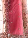 Women Tea Pink Formal Pret Organza 3 Piece Maxi Dress