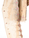 Women Beige Formal Pret Dobby Cotton 3 Piece Dress