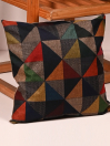 Geometric Pattern Jute Cushion Cover
