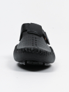 Men's Black Shoe-Style Leather Sandals