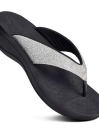 Sparkle Ladies Silver Flip Flop Slippers