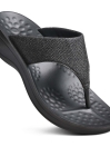 Jewel Women's Black Casual Strap Flip Flops
