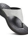 Jewel Women's Silver Casual Strap Flip Flops