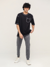 Men's Charcoal Heather Contrast Striped Joggers