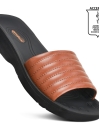 Tan Arch Support Slide Sandals for Women