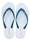 Smoky White/Turquoise Women Flip flops Slippers