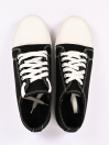 Men Black & White Contrast Canvas Sneakers